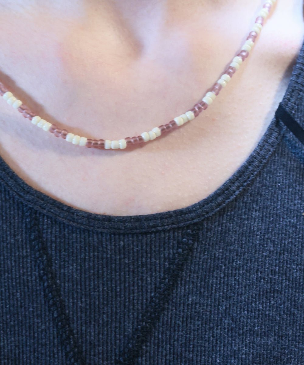 【11/5(日)まで予約受付アイテム】Beads necklace collaboration with Adder - NATURAL × LILAC - DIET BUTCHER