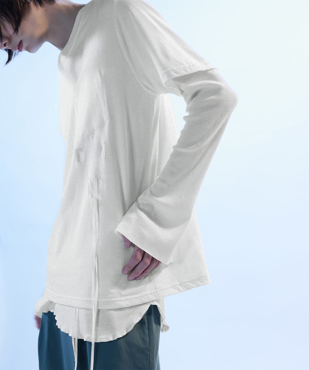 【11/5(日)まで予約受付アイテム】Layered short sleeve t-shirts & long sleeve t-shirt & tank top - OATMEAL HEATHER - DIET BUTCHER