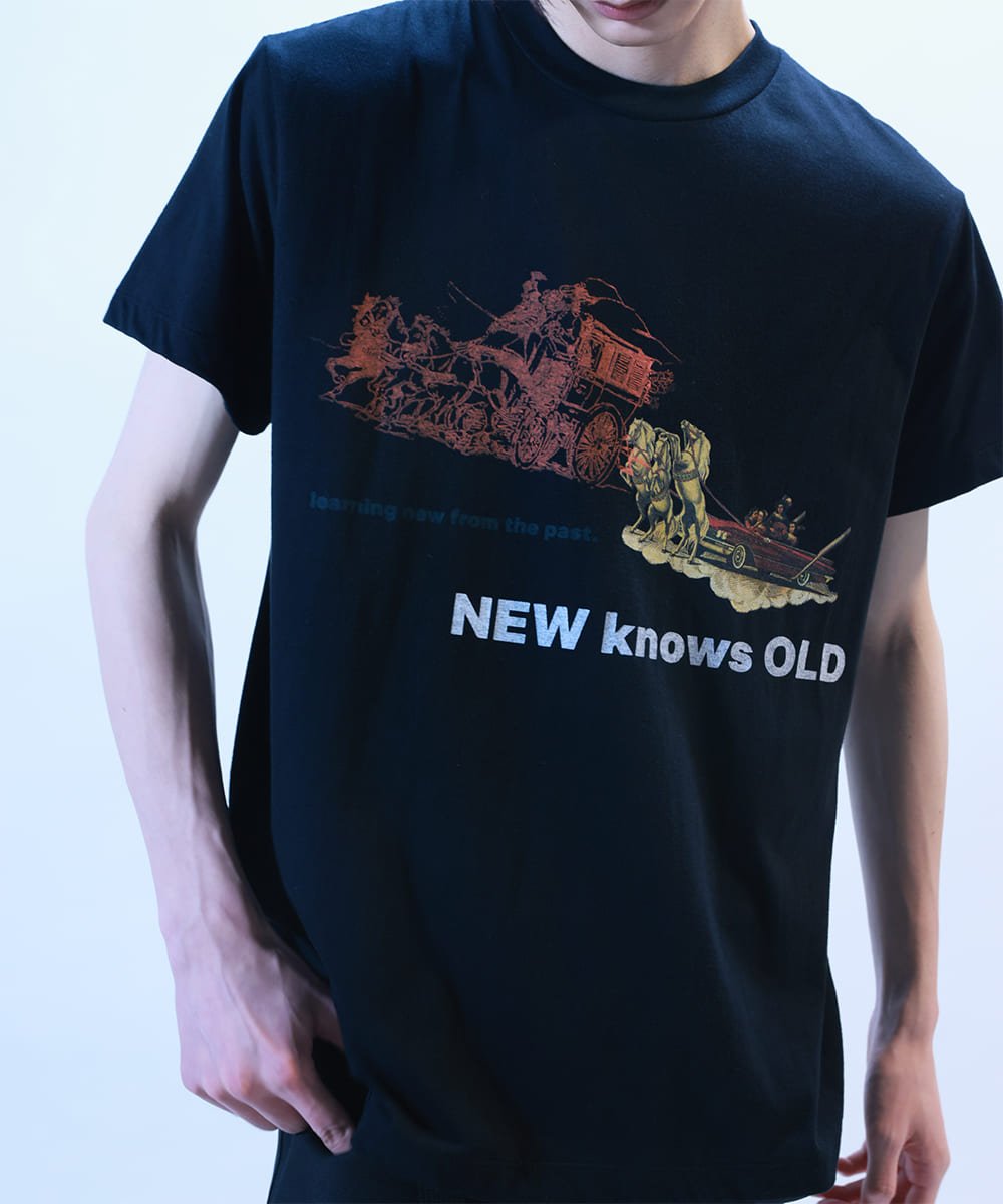 【11/5(日)まで予約受付アイテム】Short sleeve t-shirt with Learn from the old, know the new. prints-1 - BLACK - DIET BUTCHER