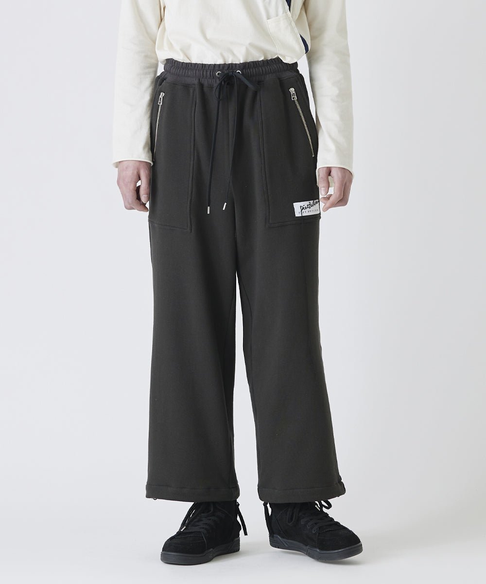 Basic line _ Cropped wide pants - CHARCOAL BLACK — DIET BUTCHER