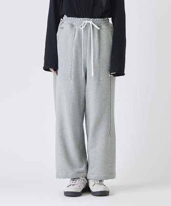 Basic line _ Cropped wide pants - HEATHER GRAY - DIET BUTCHER