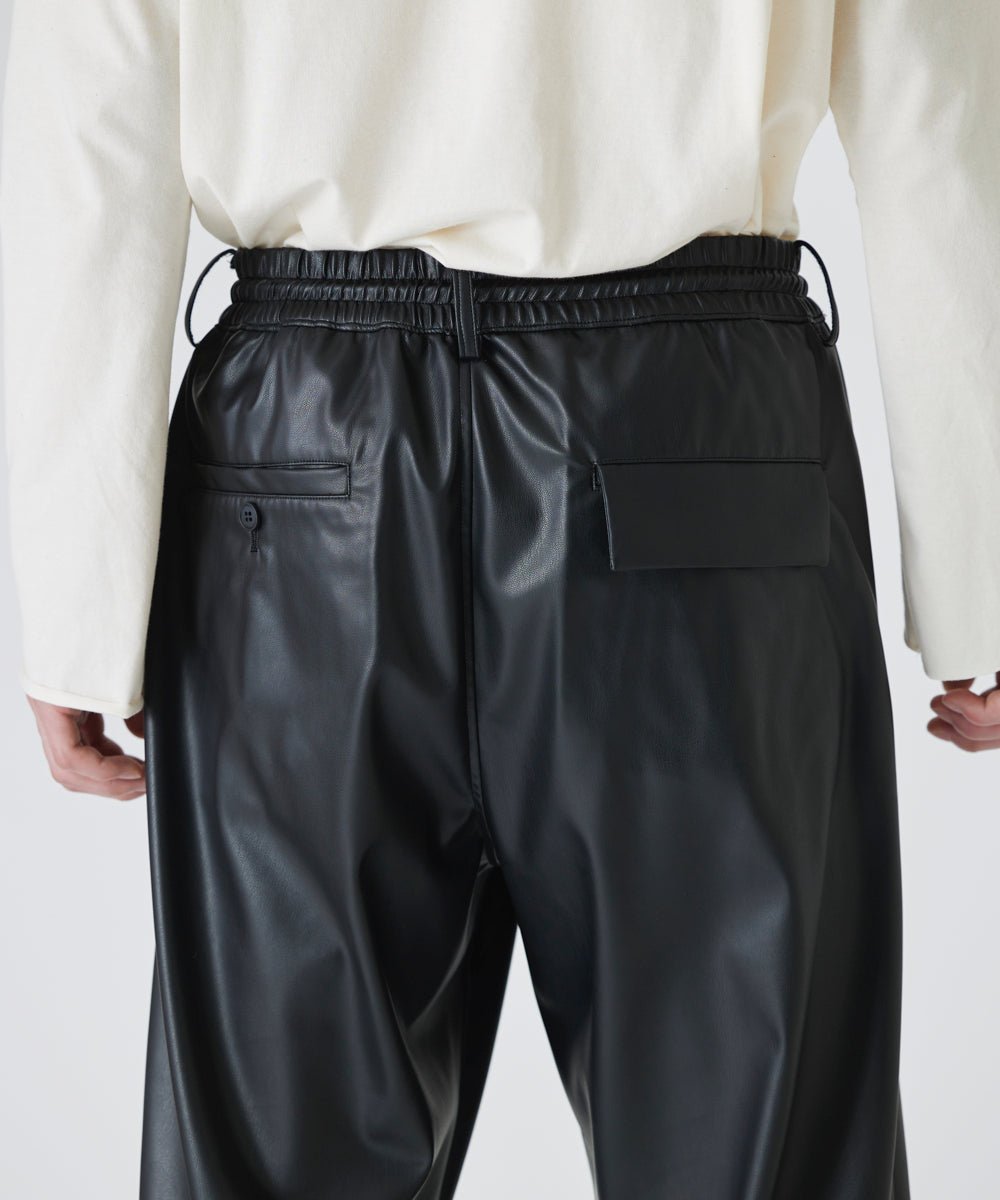 Faux leather jogger pants - BLACK - DIET BUTCHER