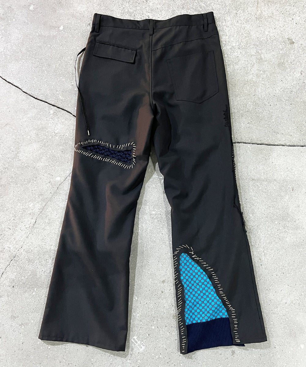 Patchwork Flared trouser - BLACK04 - DIET BUTCHER