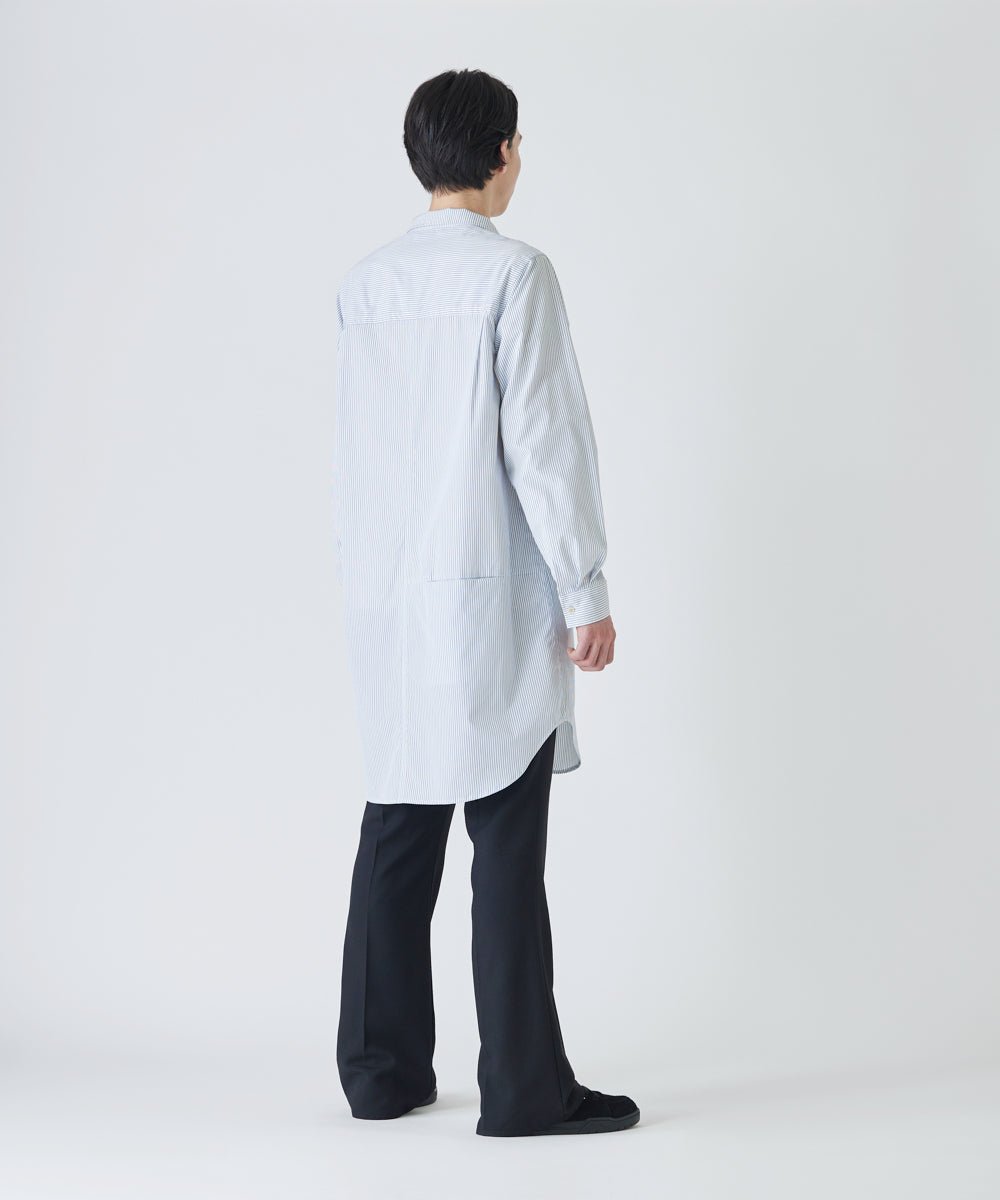 Shirt coat - WHITE×BLUE pin stripe - DIET BUTCHER