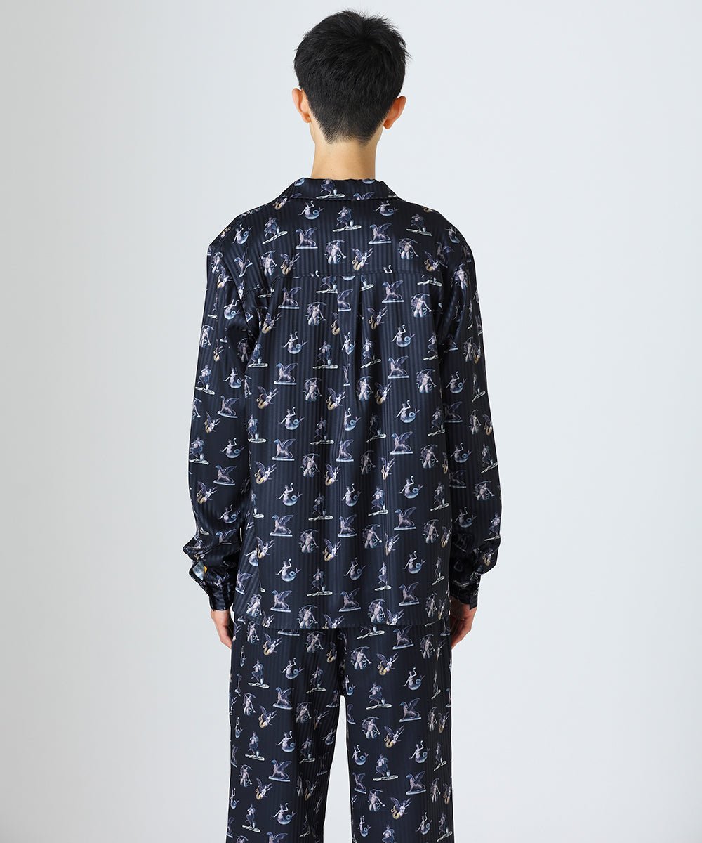 Tartary pattern pajama shirt - BLACK - DIET BUTCHER