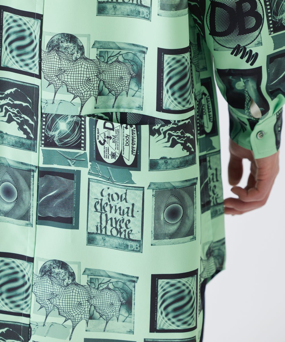 Whole pattern shirt coat - GREEN - DIET BUTCHER