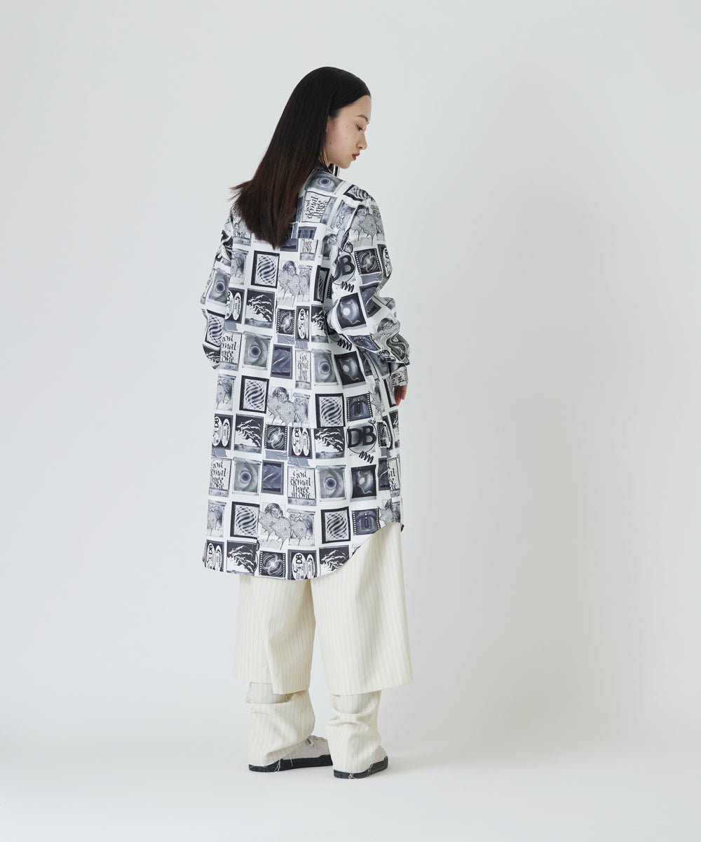 Whole pattern shirt coat - WHITE - DIET BUTCHER